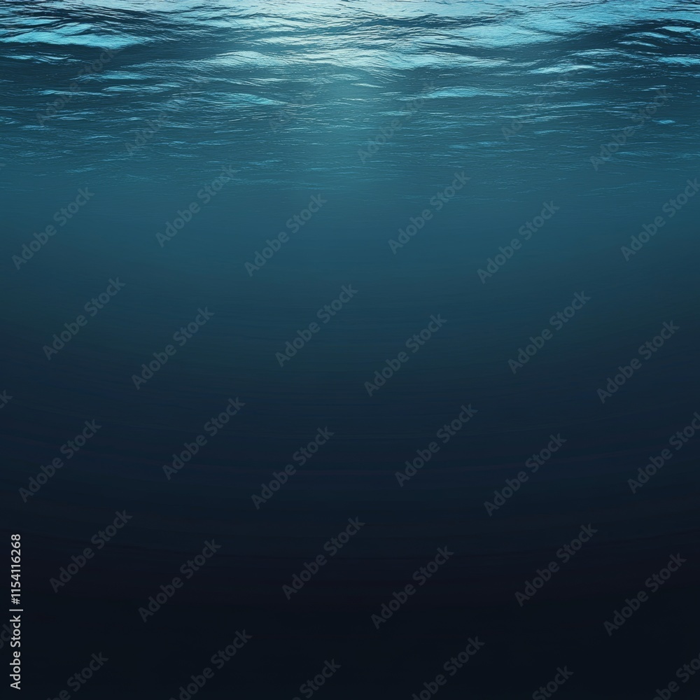 Poster ocean surface at twilight with gentle waves creating a tranquil atmosphere and a deep blue underwate