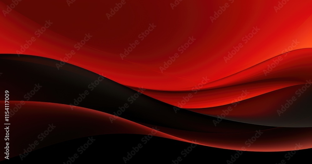 Poster abstract waves of red and black create a dynamic, flowing visual effect.