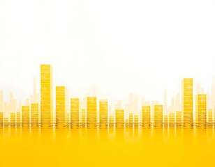 Fototapeta premium Abstract Yellow Cityscape Skyline Graphic Design
