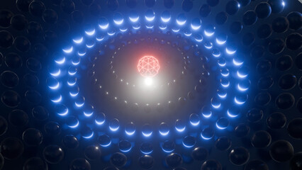 Sphere Wave Neon Light Background