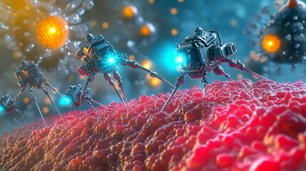 Nanotechnology Robots Repairing a Cell Membrane