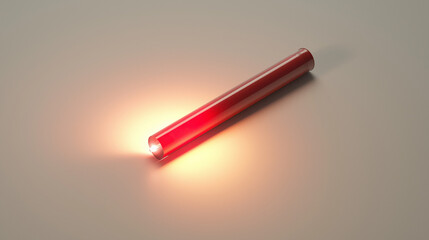 Glühendes rotes Silvester Böller auf hellem Untergrund

