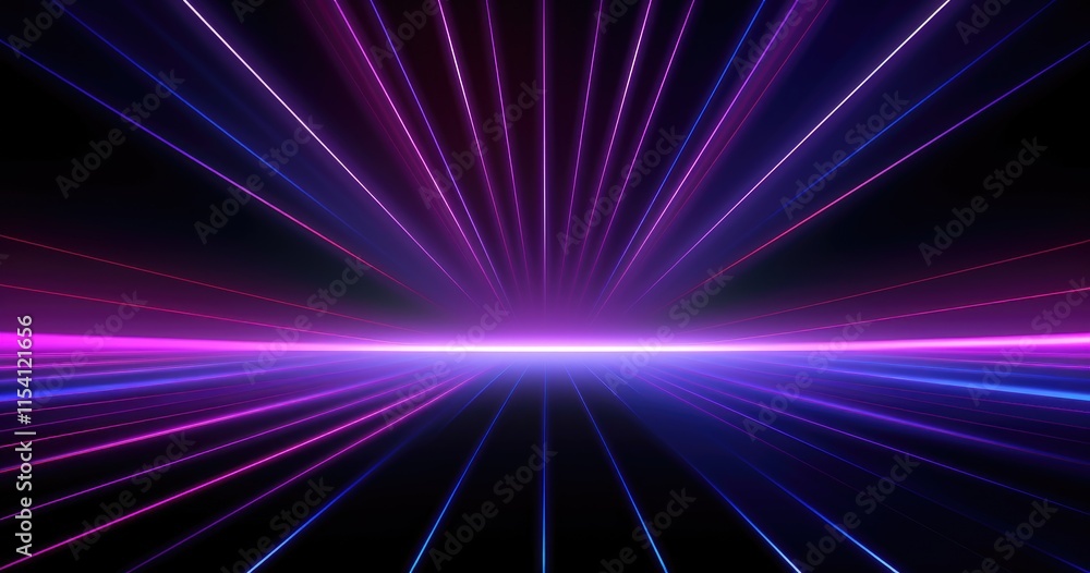 Poster a vibrant display of colorful lines radiating from a central point, creating a dynamic effect.
