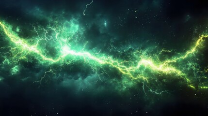 Naklejka premium green color electricity lightning