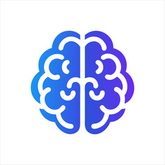 Brain Logo silhouette vector,color full logo for graphic designer 