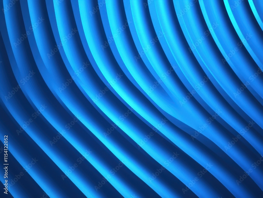 Poster abstract wavy background in blue with smooth gradient and depth effects