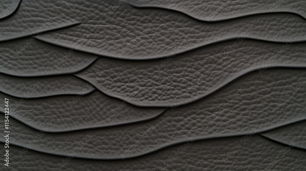 Poster textured gray leather background with wavy patterns and depth variation