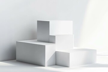 Modern Minimalist White Cube Display Podiums