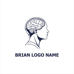 Brain Logo silhouette vector, color full logo for graphic designer 
