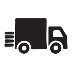 Silhouette Illustration of a Fast Delivery Truck