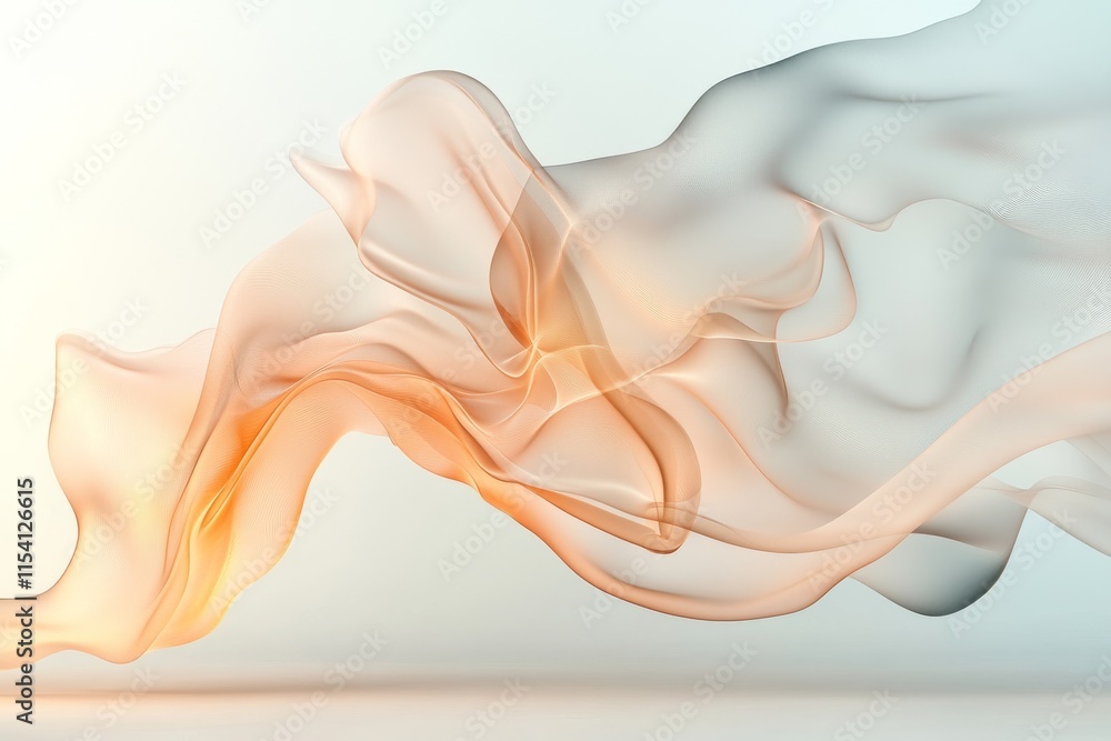 Aufkleber abstract flowing fabric creating a sense of movement and lightness in a soft color palette