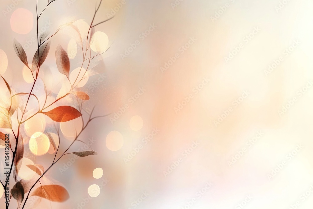 Aufkleber soft light filtering through delicate autumn leaves creating an ethereal atmosphere in a serene sett