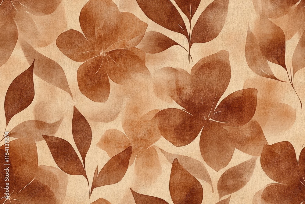 Poster floral pattern in earthy tones on a textured surface showcasing nature inspired design elements. gen