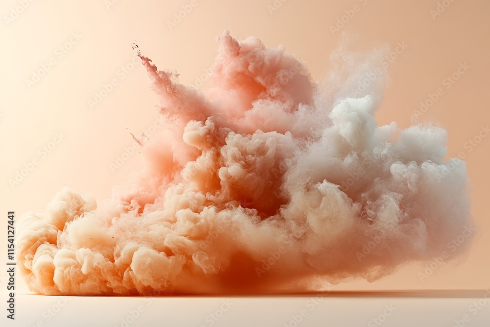 Aufkleber colorful cloud formation with soft textures and dynamic movement against a warm backdrop in a surrea