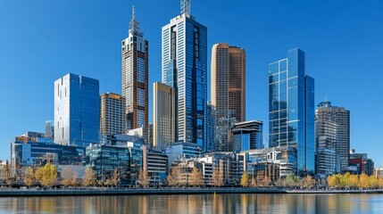 Obraz premium Melbourne City Skyline with Modern Architecture