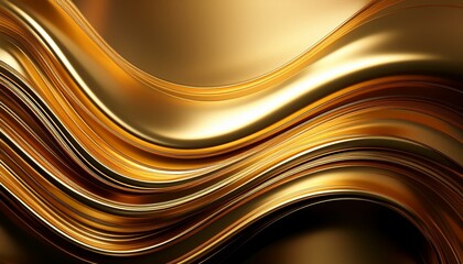 Fototapeta premium 滑らかな金色の太線、スタイリッシュなアクセント、ちょっとゴージャスな雰囲気、かっこいい背景画像 Generated by AI