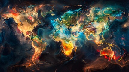 Fototapeta premium Global network connection covering earth with link of innovative perception . Concept of international trading and digital investment, 5G global wireless connection and future of internet of things .