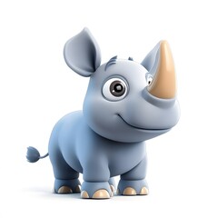 Cute 3D Rhino Character