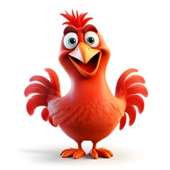 Cute 3D Rooster Character