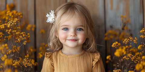 Fototapeta premium portrait of an white little girl with a smile
