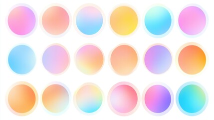 Colorful Circle Backgrounds with Soft Gradient Shades in Pastel Hues