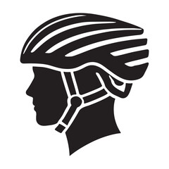 Protective Bicycle Helmet Silhouette for Cyclists Safety