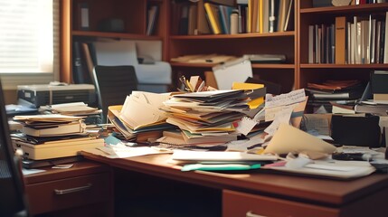 A person clearing out clutter from their desk and organizing it to begin a fresh, productive start