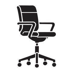 Silhouette Vector Illustration of Swivel Office Chair
