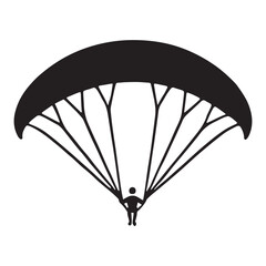 Adventurous Paragliding Silhouette Illustration for Extreme Sports Enthusiasts