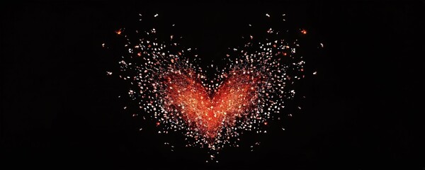 Bright heart-shaped sparkles create a stunning display against a dark background during a celebration