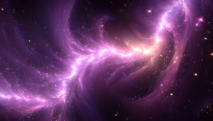 Obraz premium A dreamy galaxy-like design in shades of purple, with glowing stars scattered.