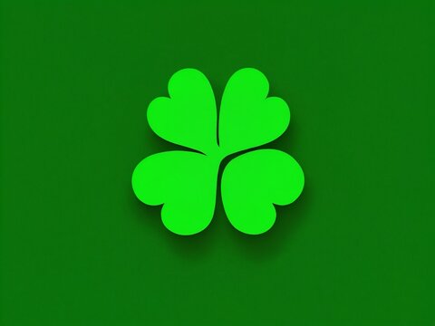 Green four-leaf clover symbol representing luck and good fortune on a vivid background