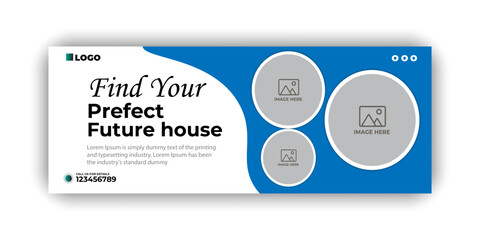 Gradient real estate facebook cover