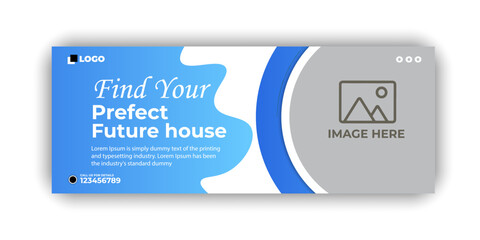 Gradient real estate facebook cover