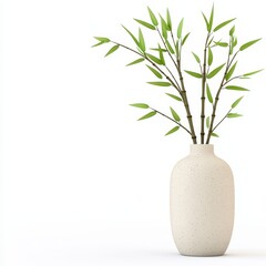 A minimalist vase with bamboo branches, showcasing a serene and natural aesthetic, perfect for home decor.