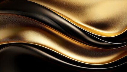 滑らかな金と黒が融合、スタイリッシュなアクセント、ちょっとゴージャスな雰囲気、イラスト風な背景画像 Generated by AI