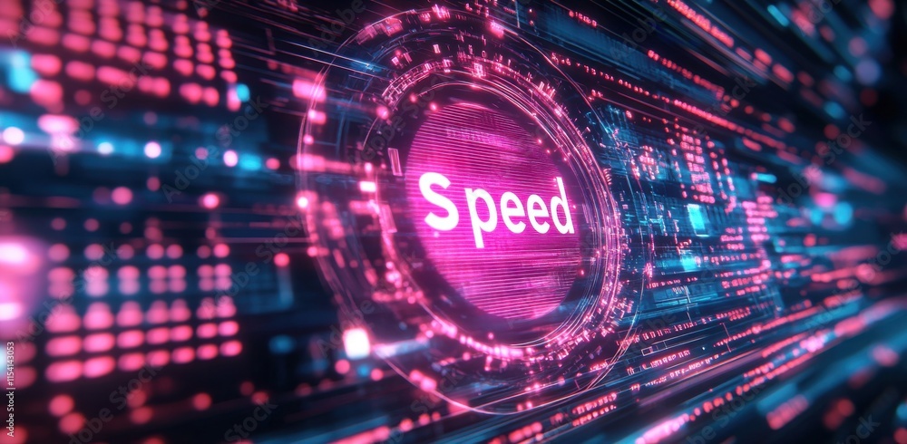 Aufkleber futuristic digital interface design showcasing advanced speed and technology elements