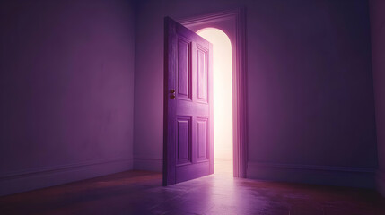 Purple Doorway to Light 3D Illustration