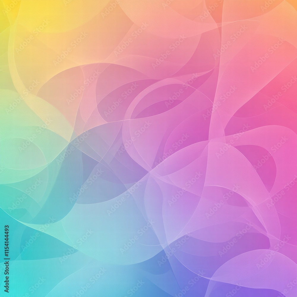 Aufkleber colorful abstract design featuring soft curves and gradients in pastel shades during a calm daylight