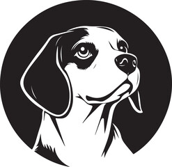 Beagle Dog Face Emblem Vector Illustration Graphic