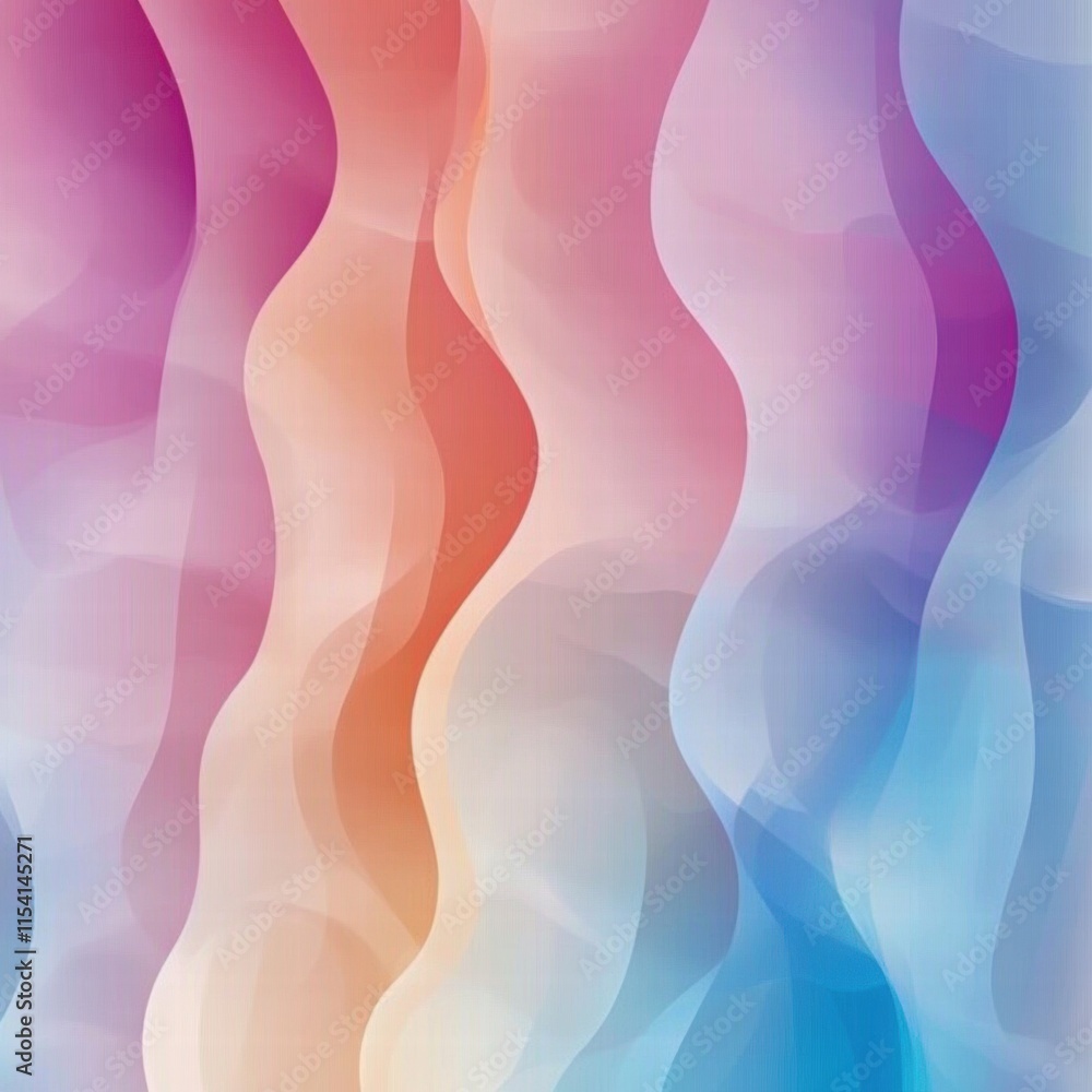 Poster colorful abstract waves create a soothing atmosphere with soft pastel tones and gentle movement acro