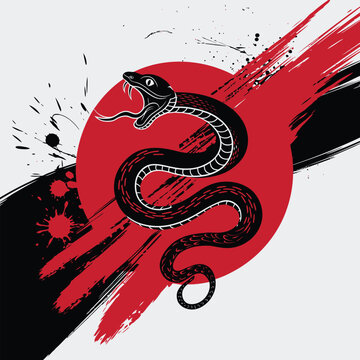 vector happy Chinese new year, year of the snake 