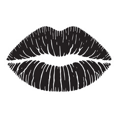 Textured Lipstick Kiss Imprint Vector Graphic Design