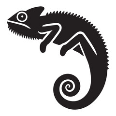 Elegant Chameleon Silhouette Illustration a Vector Art Design