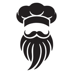 Distinguished Bearded Chef Silhouette  A Culinary Icon