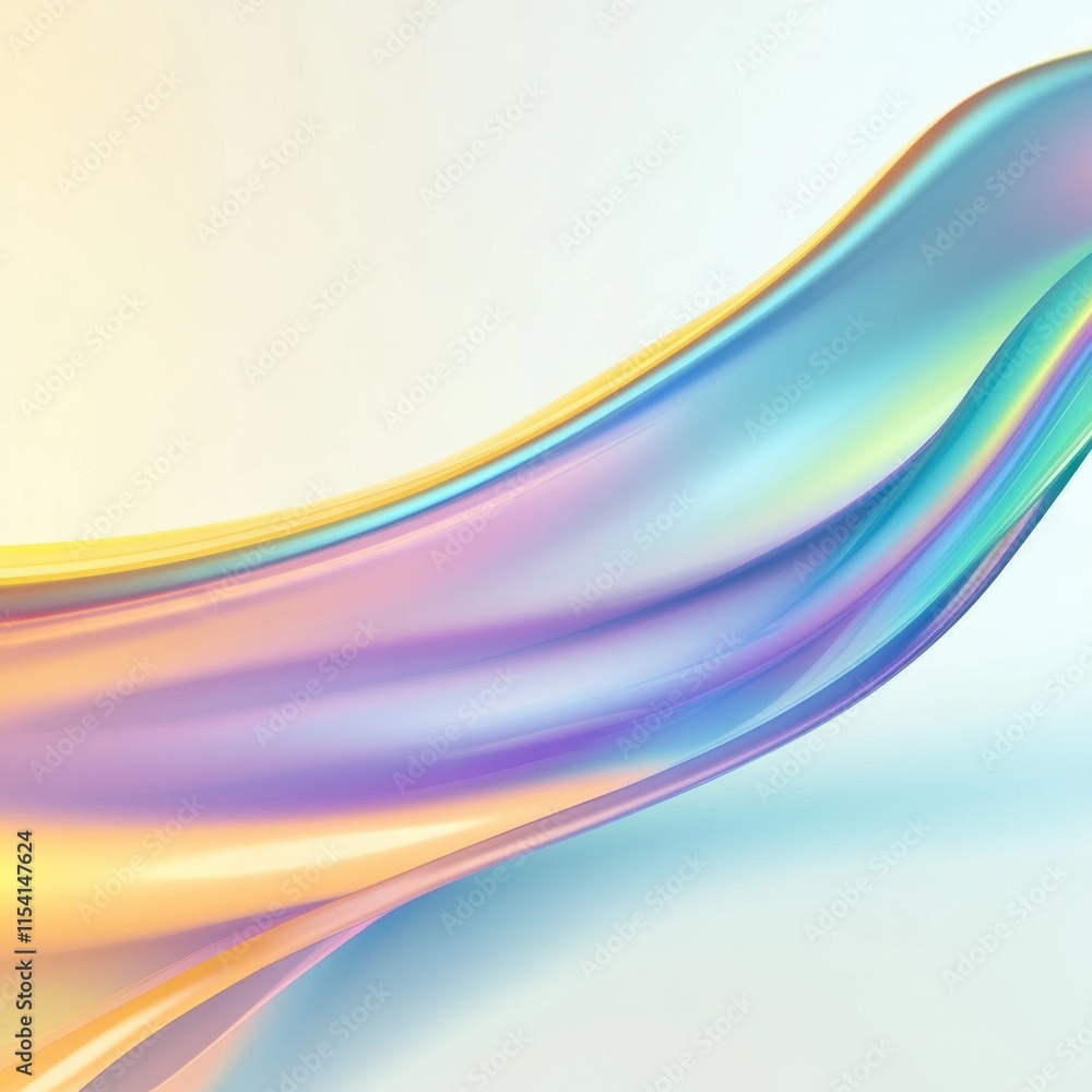 Poster Abstract Wave Background with Soft Colors and Smooth Curves