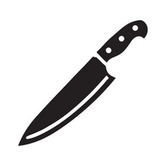 Chef's Knife Silhouette Vector Illustration for Culinary Designs