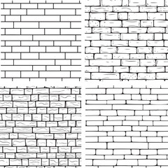 Brick Wall Set Vector Illustration Graphic