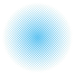 ハーフトーン　水色　丸　円　単体