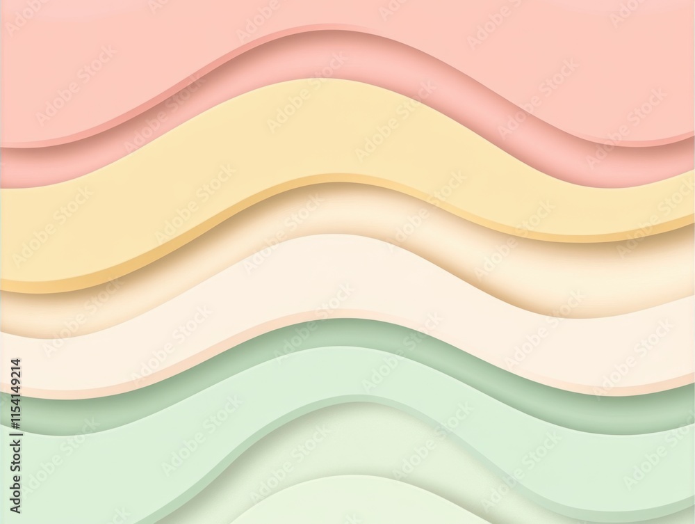 Poster soft abstract waves in pastel colors for background and design projects